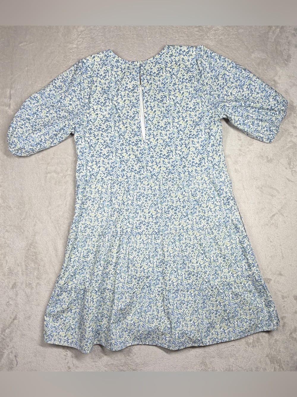 Abercrombie & Fitch Floral Short Puff Sleeve Green Blue White Mini Dress Small - Picture 12 of 16